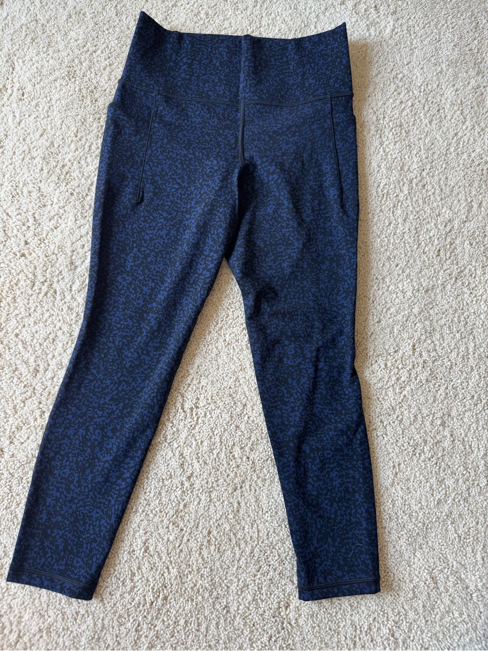 Athleta Navy Microprint High-Waist Leggings